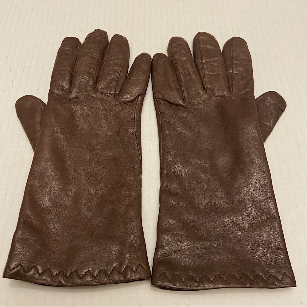 Women’s Genuine Leather Gloves Color Brown Thermal Lined Thinsulate Size 7.5.